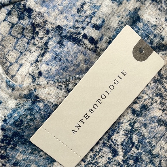 7 For All Mankind NEW Indigo Snakeskin Python Stretch Skinny Jeans NWT SZ 31 - Picture 8 of 11